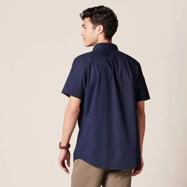 imageAmazon Essentials Mens ShortSleeve Stretch Poplin Shirt Available in Big ampamp TallNavy