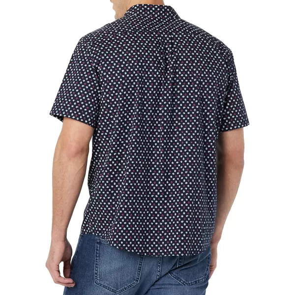 imageAmazon Essentials Mens ShortSleeve Stretch Poplin Shirt Available in Big ampamp TallNavy Roses