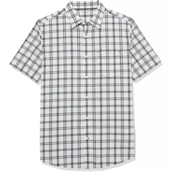 imageAmazon Essentials Mens ShortSleeve Stretch Poplin Shirt Available in Big ampamp TallNavy White Plaid