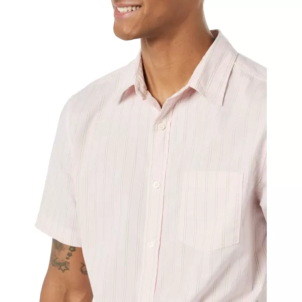 imageAmazon Essentials Mens ShortSleeve Stretch Poplin Shirt Available in Big ampamp TallPink Stripe