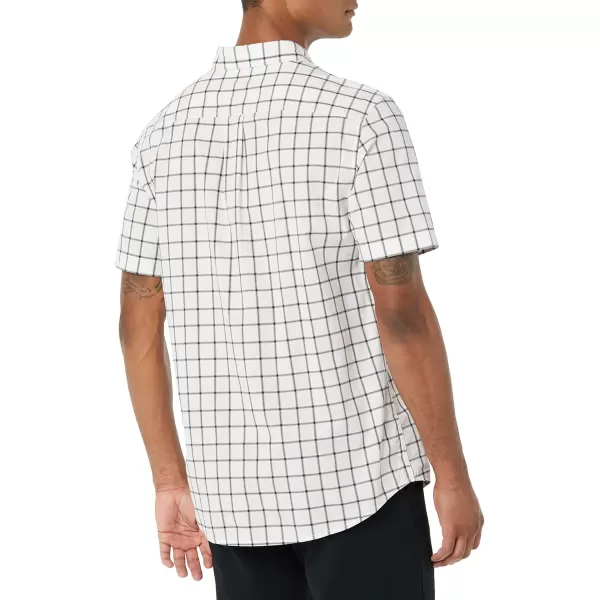 imageAmazon Essentials Mens ShortSleeve Stretch Poplin Shirt Available in Big ampamp TallPink White Buffalo Plaid