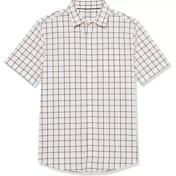 imageAmazon Essentials Mens ShortSleeve Stretch Poplin Shirt Available in Big ampamp TallPink White Buffalo Plaid