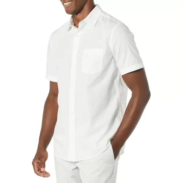 imageAmazon Essentials Mens ShortSleeve Stretch Poplin Shirt Available in Big ampamp TallWhite