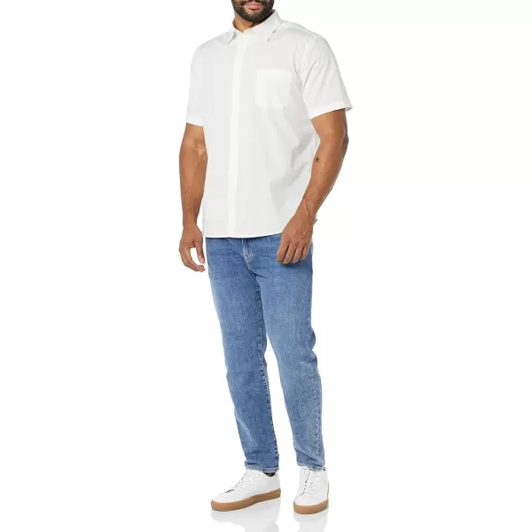 imageAmazon Essentials Mens ShortSleeve Stretch Poplin Shirt Available in Big ampamp TallWhite