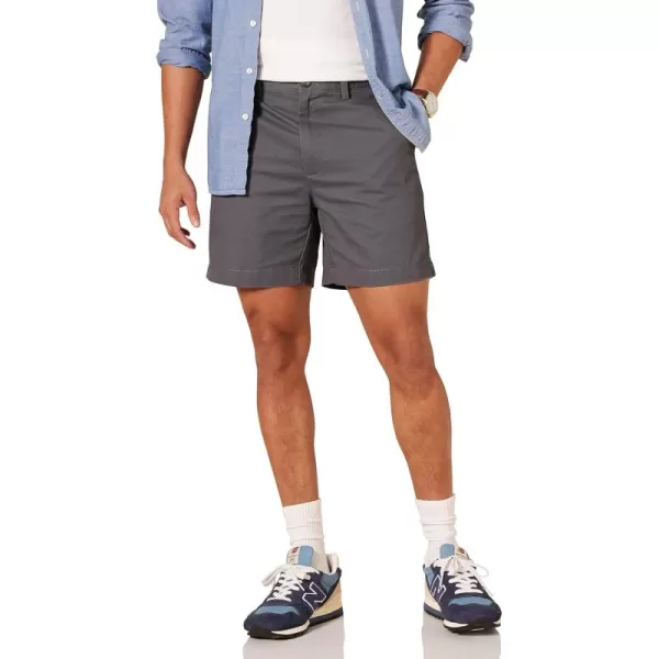 imageAmazon Essentials Mens ClassicFit 7quot Chino ShortGrey