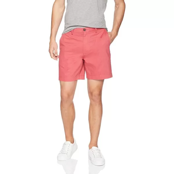 imageAmazon Essentials Mens ClassicFit 7quot Chino ShortWashed Red