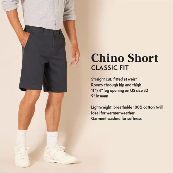 imageAmazon Essentials Mens ClassicFit 9quot Chino ShortBlack