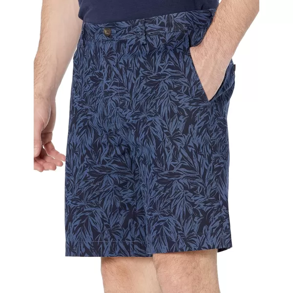 imageAmazon Essentials Mens ClassicFit 9quot Chino ShortIndigo Palm Leaf Print