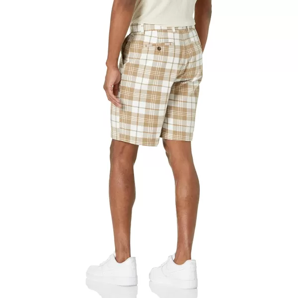 imageAmazon Essentials Mens ClassicFit 9quot Chino ShortKhaki Brown Plaid