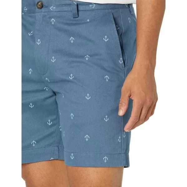 imageAmazon Essentials Mens SlimFit 7quot Chino ShortNavy Anchor