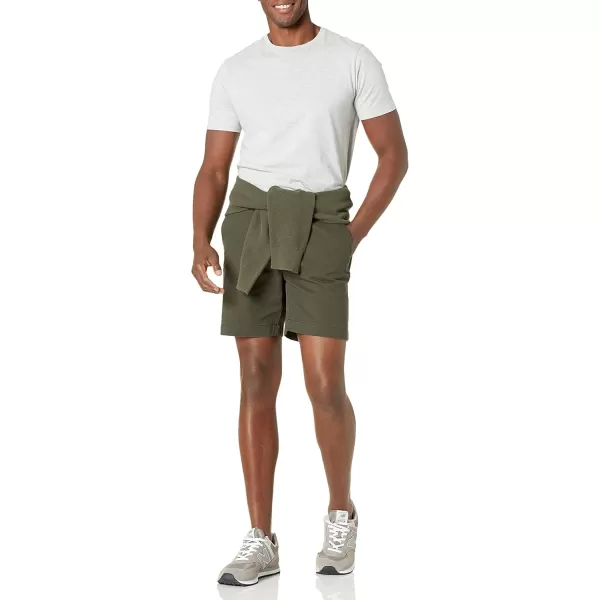 imageAmazon Essentials Mens SlimFit 7quot Chino ShortOlive