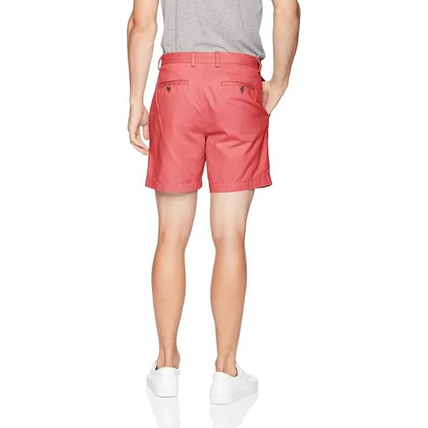 imageAmazon Essentials Mens SlimFit 7quot Chino ShortWashed Red