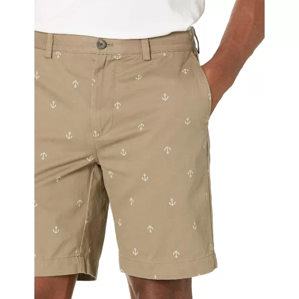 imageAmazon Essentials Mens SlimFit 9quot Chino ShortKhaki Brown Anchor