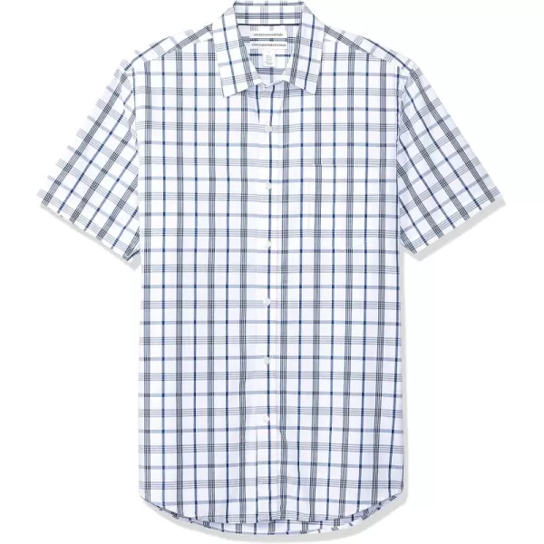 imageAmazon Essentials Mens SlimFit ShortSleeve Poplin ShirtLight Indigo White Plaid