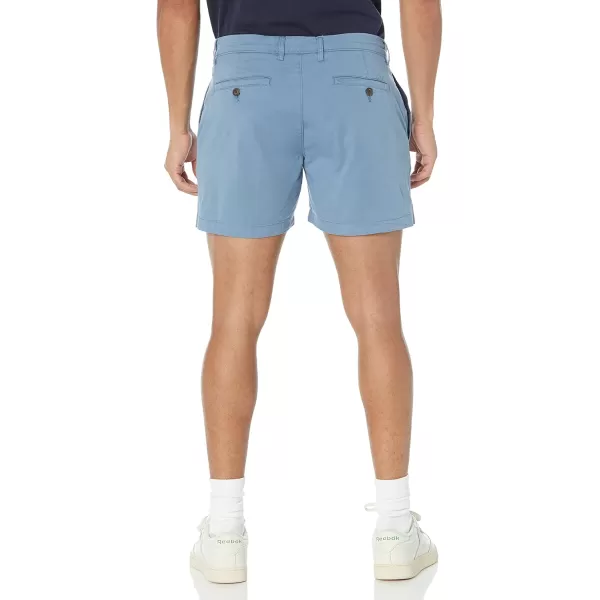 imageAmazon Essentials Mens SlimFit 5quot FlatFront Comfort Stretch Chino Short Previously GoodthreadsBlue