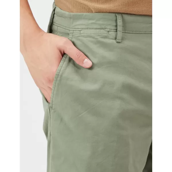 imageAmazon Essentials Mens SlimFit 5quot FlatFront Comfort Stretch Chino Short Previously GoodthreadsLight Military Green