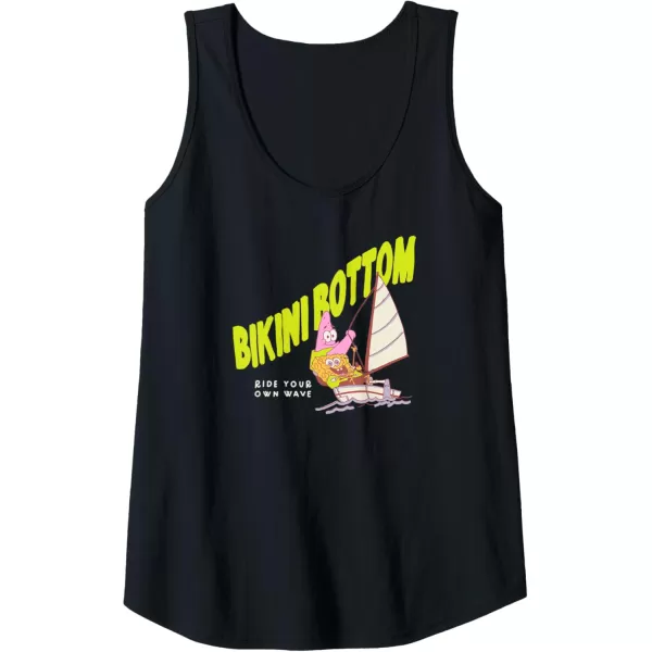 imageAmazon Essentials Mens SpongeBob SquarePants Bikini Bottom Sailing Friends Tank Top Black SmallBlack