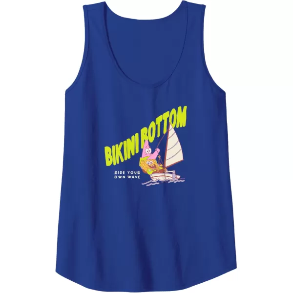 imageAmazon Essentials Mens SpongeBob SquarePants Bikini Bottom Sailing Friends Tank Top Black SmallRoyal Blue