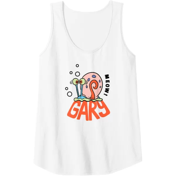 imageAmazon Essentials SpongeBob SquarePants Gary the Snail Meow Tank TopWhite