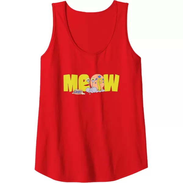 imageAmazon Essentials SpongeBob SquarePants Meow Gary Tank TopRed