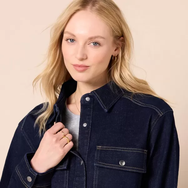 imageAmazon Essentials Womens OversizedFit Heavyweight Denim Shirt JacketRinse Wash