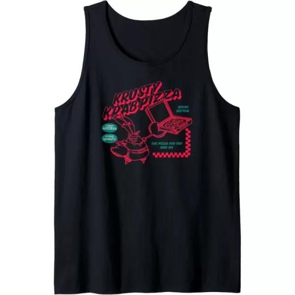 imageAmazon Essentials Mens SpongeBob SquarePants Mr Krabs Krusty Krab Pizza Tank Top Black SmallBlack