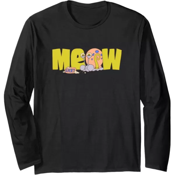 imageAmazon Essentials SpongeBob SquarePants Meow Gary Long Sleeve TShirtBlack