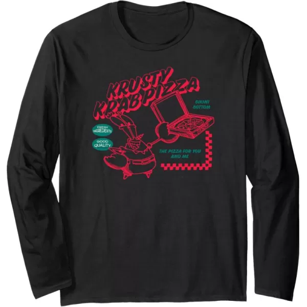 imageAmazon Essentials SpongeBob SquarePants Mr Krabs Krusty Krab Pizza Long Sleeve TShirtBlack