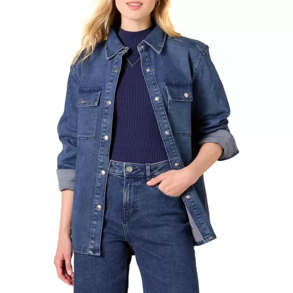 imageAmazon Essentials Womens OversizedFit Heavyweight Denim Shirt JacketMedium Wash