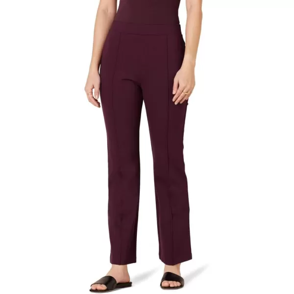 imageAmazon Essentials Womens Ponte PullOn Mid Rise Ankle Length PantsBurgundy