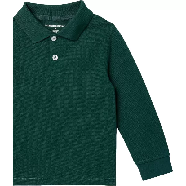 imageAmazon Essentials Boys and Toddlers LongSleeve Pique Polo Shirts MultipacksDark Green