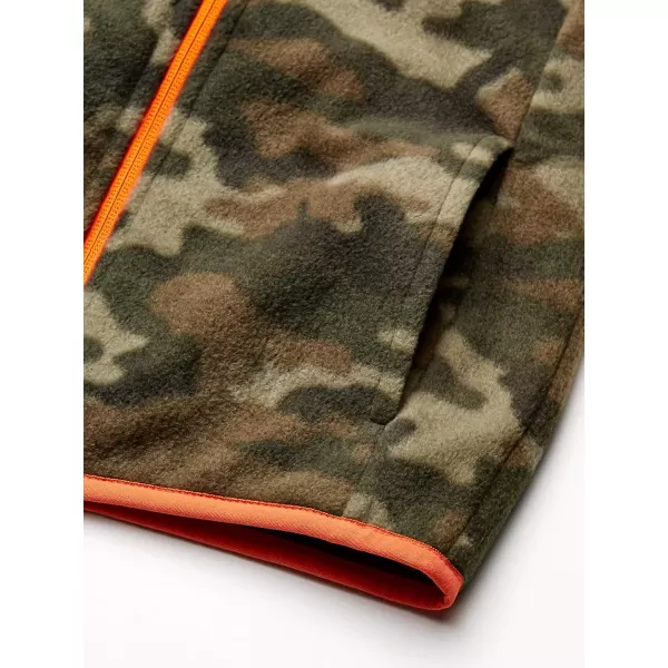 imageAmazon Essentials Boys and Toddlers Polar Fleece VestDark Green Orange Camo