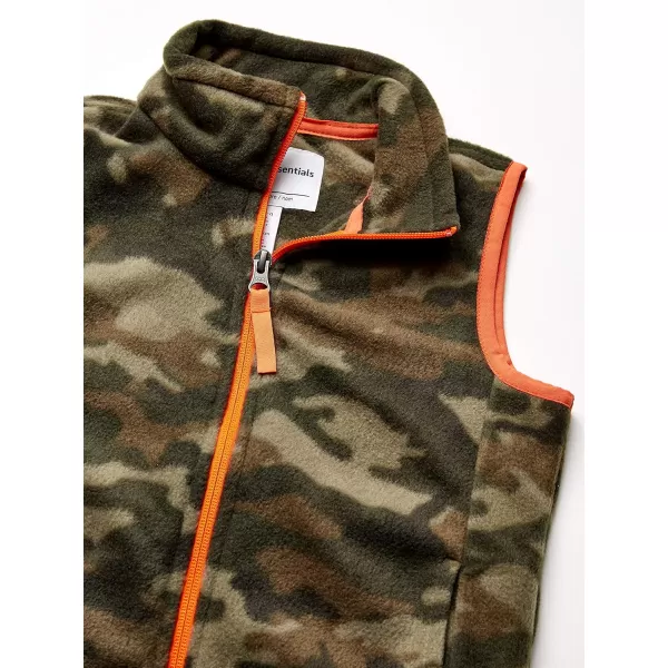 imageAmazon Essentials Boys and Toddlers Polar Fleece VestDark Green Orange Camo