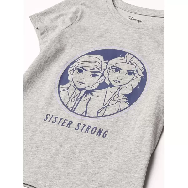 imageAmazon Essentials Disney  Marvel  Star Wars  Frozen  Princess Girls and Toddlers ShortSleeve TShirts MultipacksGreyPurpleBlueFrozen 2 Stronger Together