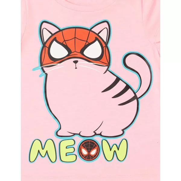 imageAmazon Essentials Disney  Marvel  Star Wars  Frozen  Princess Girls and Toddlers ShortSleeve TShirts MultipacksMarvel Spidercat