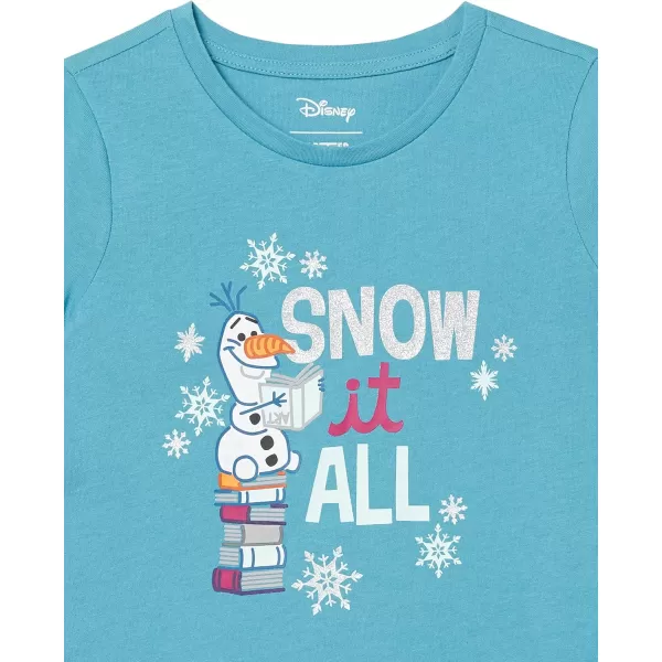 imageAmazon Essentials Disney  Marvel  Star Wars  Frozen  Princess Girls and Toddlers ShortSleeve TShirts MultipacksPurpleBlueGreyFrozen 2 Born Leader