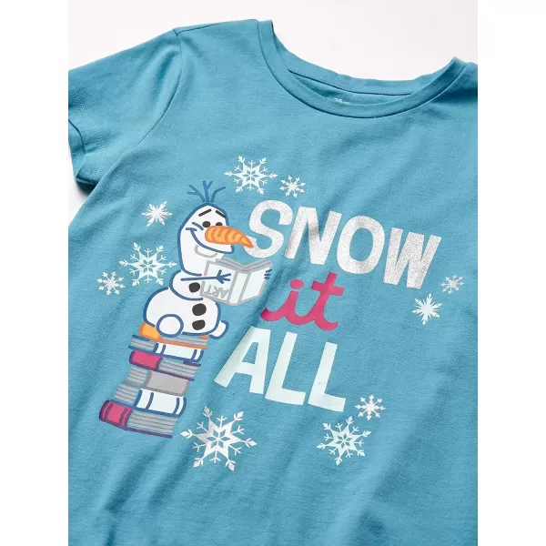 imageAmazon Essentials Disney  Marvel  Star Wars  Frozen  Princess Girls and Toddlers ShortSleeve TShirts MultipacksPurpleBlueGreyFrozen 2 Born Leader