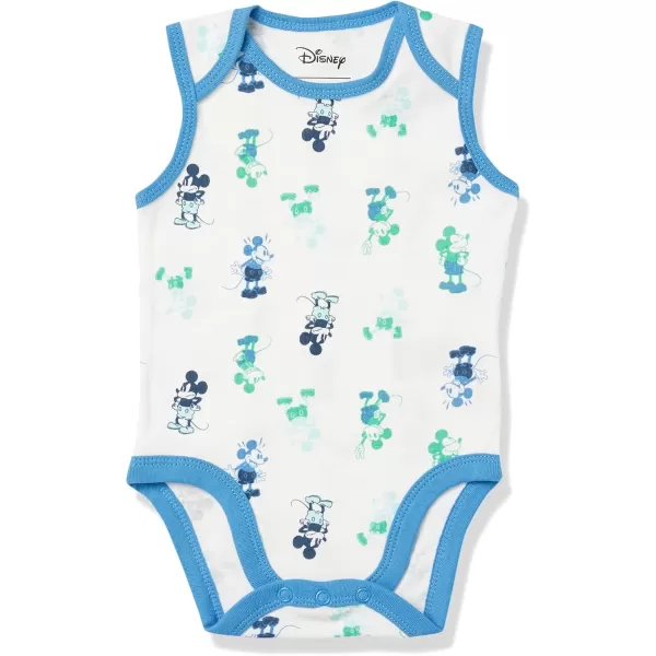 imageAmazon Essentials Disney  Marvel  Star Wars Baby Boys Sleeveless Bodysuits Pack of 6Mickey Oh Boy