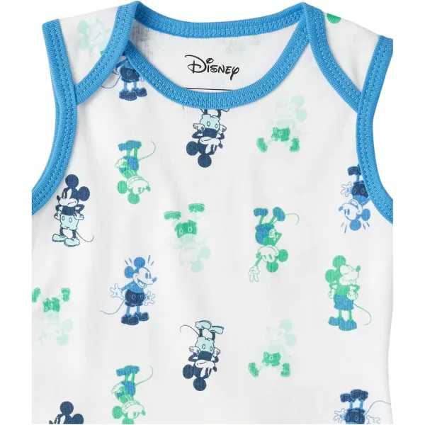 imageAmazon Essentials Disney  Marvel  Star Wars Baby Boys Sleeveless Bodysuits Pack of 6Mickey Oh Boy