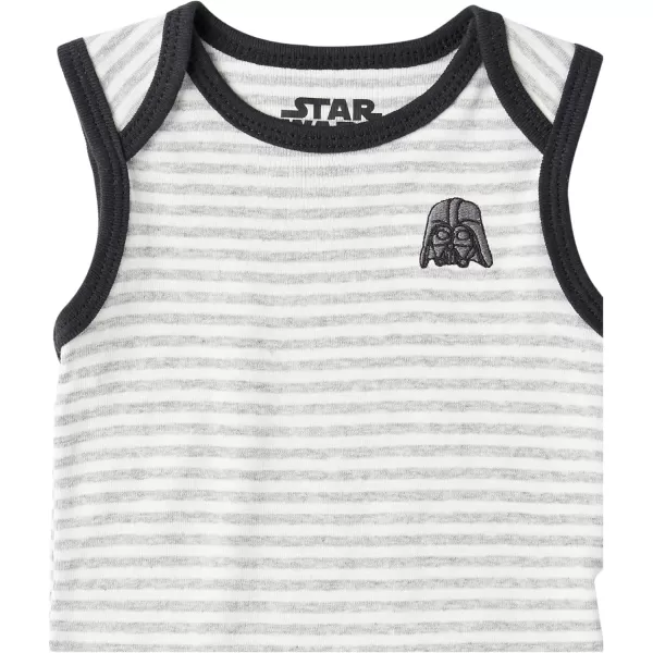 imageAmazon Essentials Disney  Marvel  Star Wars Baby Boys Sleeveless Bodysuits Pack of 6Star Wars Tiny Trooper