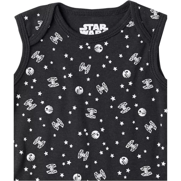 imageAmazon Essentials Disney  Marvel  Star Wars Baby Boys Sleeveless Bodysuits Pack of 6Star Wars Tiny Trooper