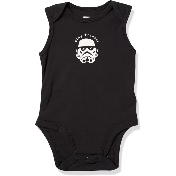 imageAmazon Essentials Disney  Marvel  Star Wars Baby Boys Sleeveless Bodysuits Pack of 6Star Wars Tiny Trooper