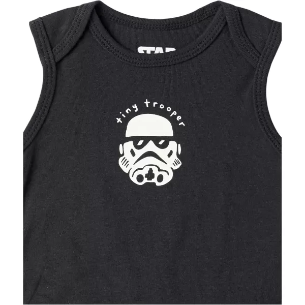 imageAmazon Essentials Disney  Marvel  Star Wars Baby Boys Sleeveless Bodysuits Pack of 6Star Wars Tiny Trooper