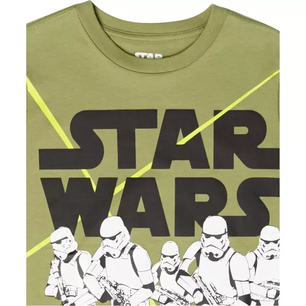 imageAmazon Essentials Disney  Marvel  Star Wars Boys and Toddlers ShortSleeve TShirts Previously Spotted Zebra MultipacksBlackOliveWhite Star Wars