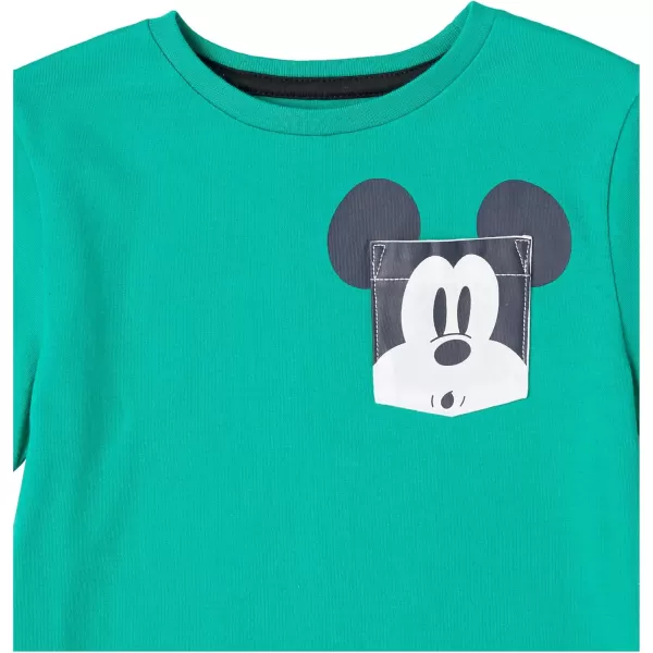 imageAmazon Essentials Disney  Marvel  Star Wars Boys and Toddlers ShortSleeve TShirts Previously Spotted Zebra MultipacksGreenOrangeYellowMickey Print