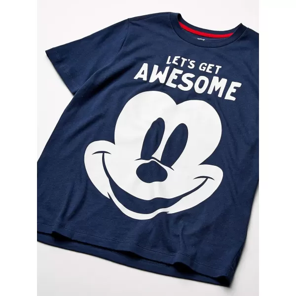 imageAmazon Essentials Disney  Marvel  Star Wars Boys and Toddlers ShortSleeve TShirts Previously Spotted Zebra MultipacksGreyNavyBlueMickey Awesome