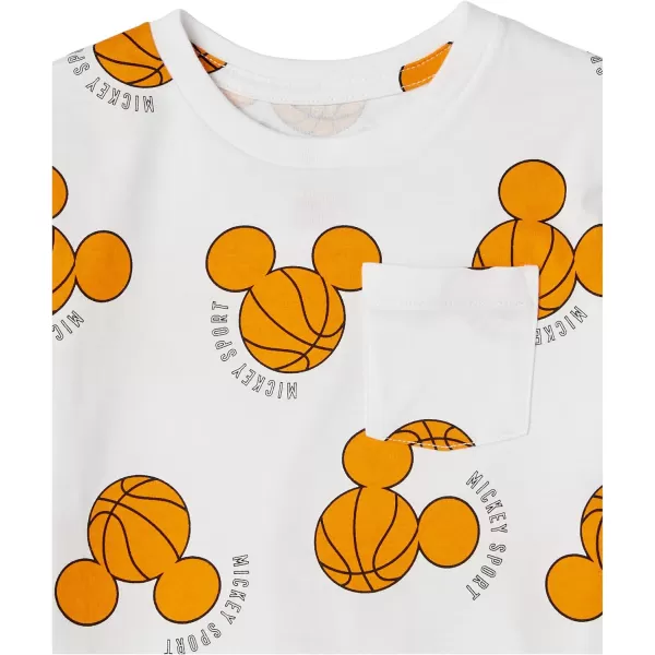 imageAmazon Essentials Disney  Marvel  Star Wars Boys and Toddlers ShortSleeve TShirts Previously Spotted Zebra MultipacksMickey Basketball