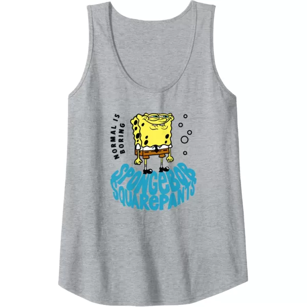 imageAmazon Essentials Mens SpongeBob SquarePants Normal is Boring Smile Tank Top Blue SmallHeather Grey