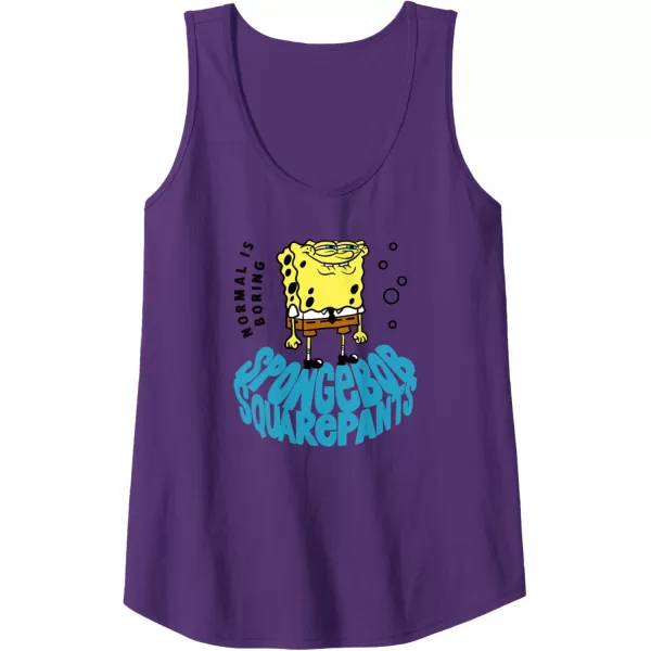 imageAmazon Essentials Mens SpongeBob SquarePants Normal is Boring Smile Tank Top Blue SmallPurple