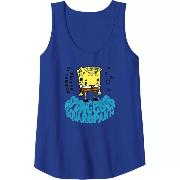 imageAmazon Essentials Mens SpongeBob SquarePants Normal is Boring Smile Tank Top Blue SmallRoyal Blue